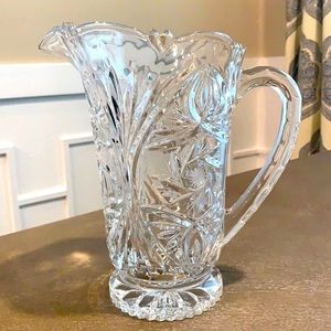 Edinburgh Lead Crystal Pitcher 48 oz. Heavy, Pinwheel Hand-Cut Vintage, the 90s